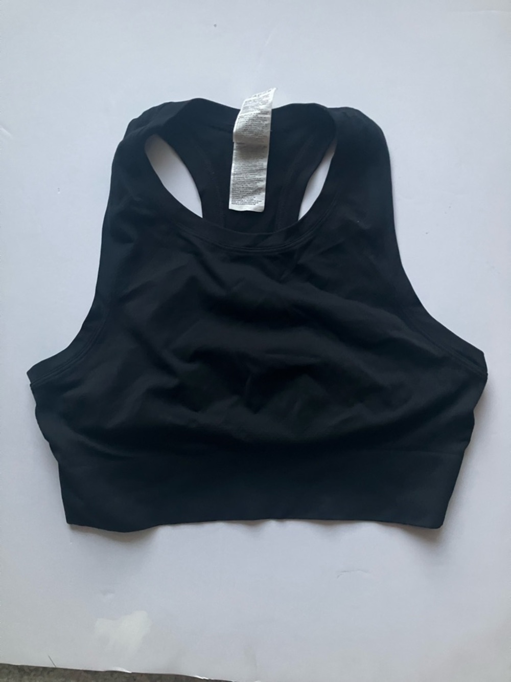 Athleta Black High-Neck Racerback cropped tank